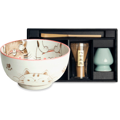 Set Three-Cats – Cerámica Japonesa para Matcha